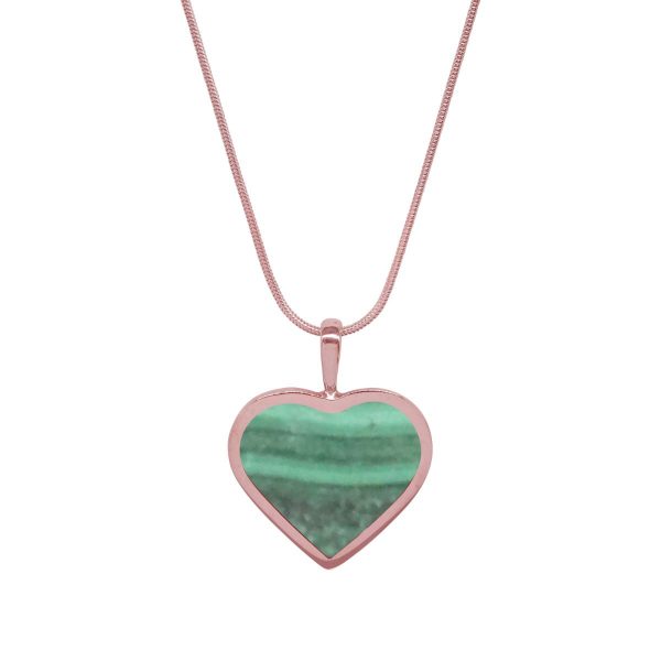 Rose Gold Malachite Heart Shaped Pendant