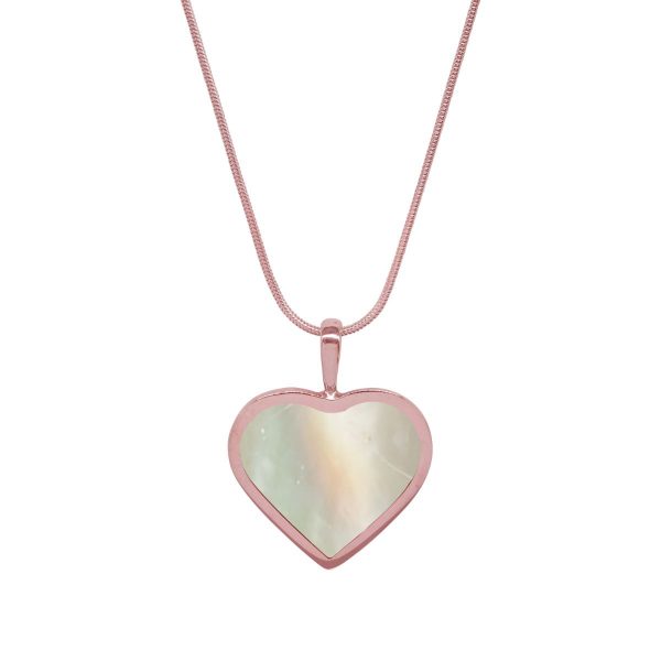 Rose Gold Mother of Pearl Heart Shaped Pendant