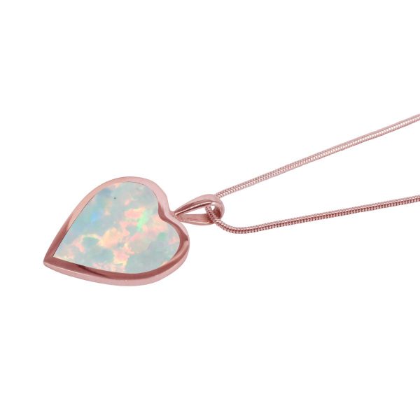 Rose Gold Opalite Sun Ice Heart Shaped Pendant