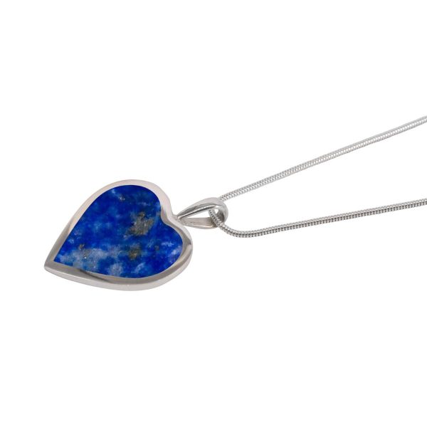 Silver Lapis Heart Shaped Pendant