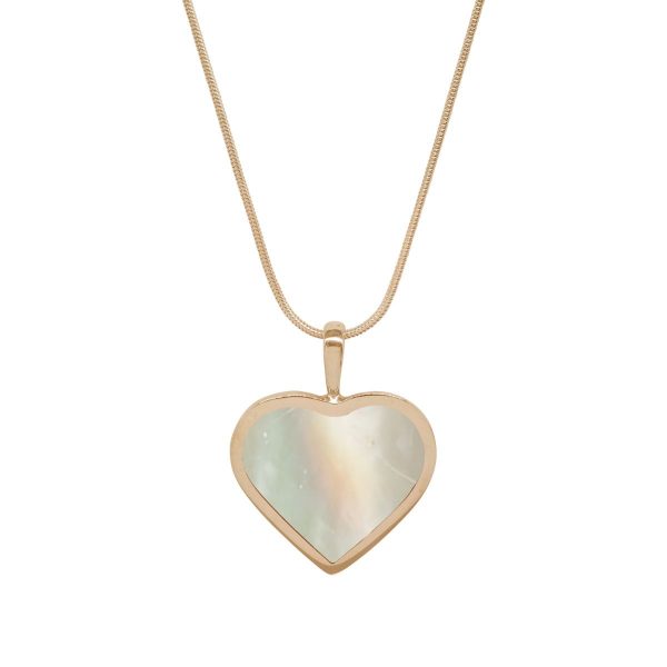 Yellow Gold Mother of Pearl Heart Shaped Pendant