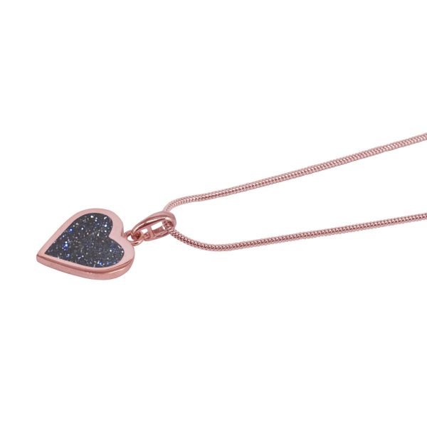 Rose Gold Blue Goldstone Heart Shaped Pendant