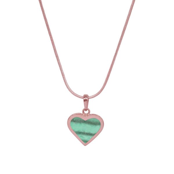 Rose Gold Malachite Heart Shaped Pendant