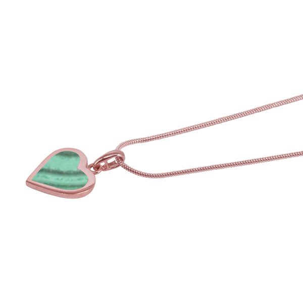 Rose Gold Malachite Heart Shaped Pendant