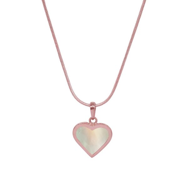 Rose Gold Mother of Pearl Heart Shaped Pendant
