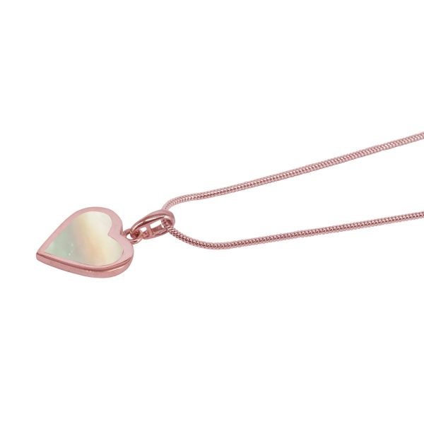 Rose Gold Mother of Pearl Heart Shaped Pendant