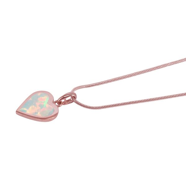 Rose Gold Opalite Sun Ice Heart Shaped Pendant