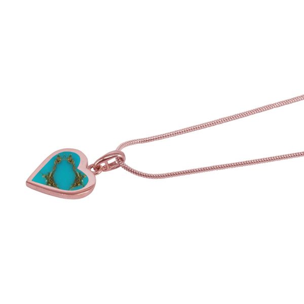 Rose Gold Turquoise Heart Shaped Pendant