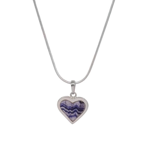 Silver Blue John Heart Shaped Pendant