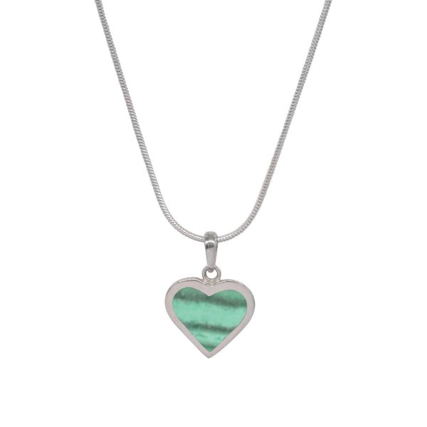 Silver Malachite Heart Shaped Pendant