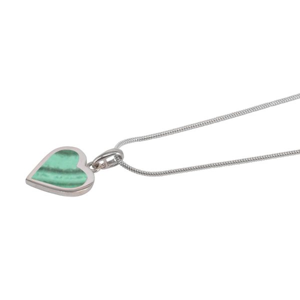 Silver Malachite Heart Shaped Pendant