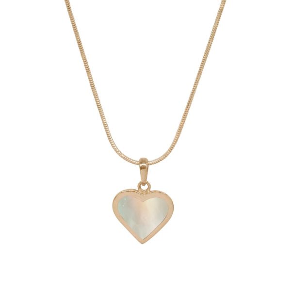 Yellow Gold Mother of Pearl Heart Shaped Pendant