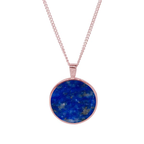 Rose Gold Lapis Double Sided Pendant