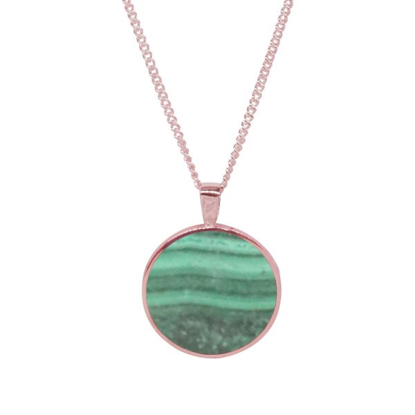 Rose Gold Malachite Double Sided Pendant