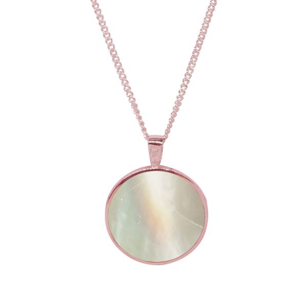 Rose Gold Mother of Pearl Double Sided Pendant