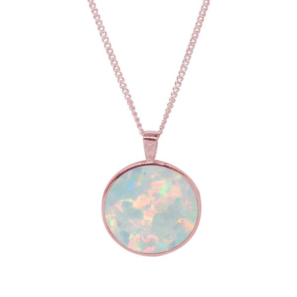 Rose Gold Opalite Sun Ice Double Sided Pendant
