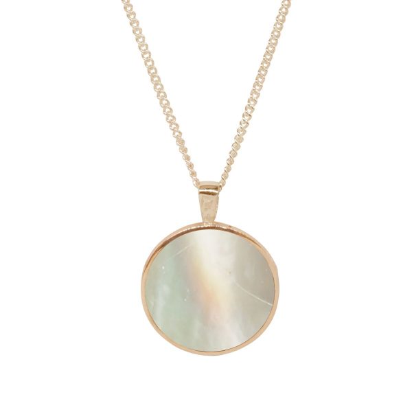 Yellow Gold Mother of Pearl Double Sided Pendant