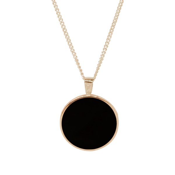 Yellow Gold Whitby Jet Double Sided Pendant