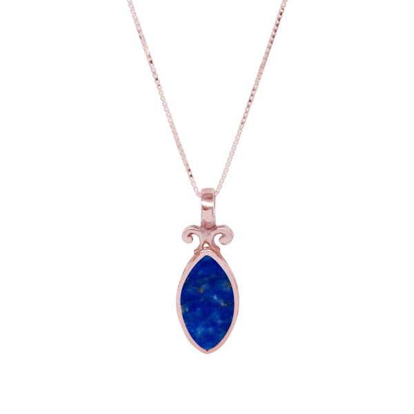 Rose Gold Lapis Double Sided Pendant