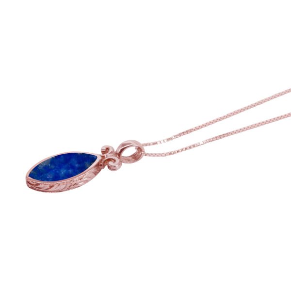 Rose Gold Lapis Double Sided Pendant