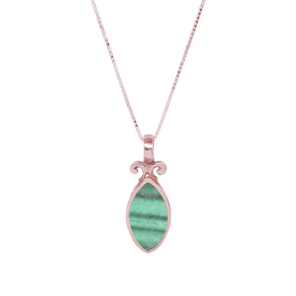 Rose Gold Malachite Double Sided Pendant