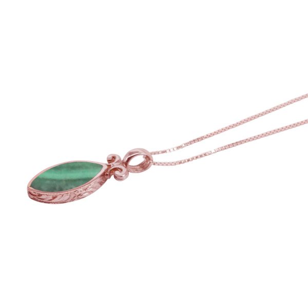 Rose Gold Malachite Double Sided Pendant