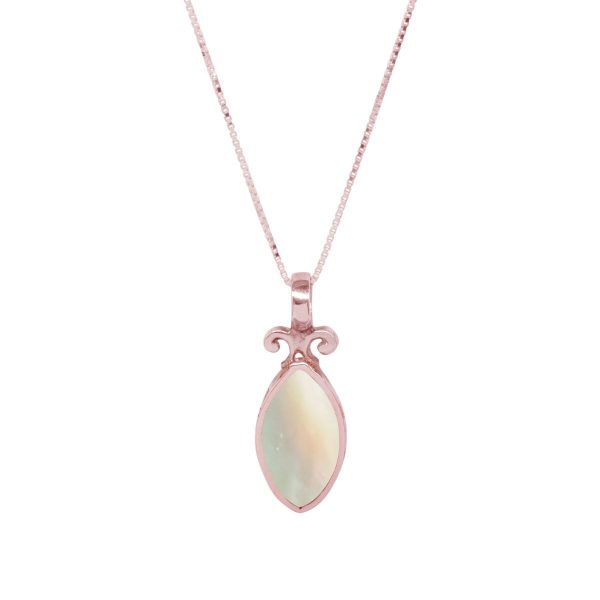 Rose Gold Mother of Pearl Double Sided Pendant