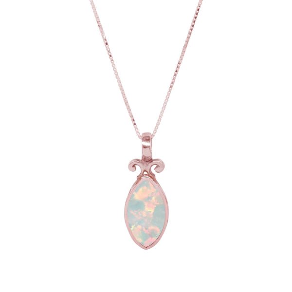 Rose Gold Opalite Sun Ice Double Sided Pendant