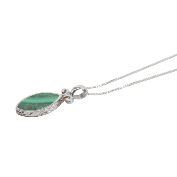 Silver Malachite Double Sided Pendant