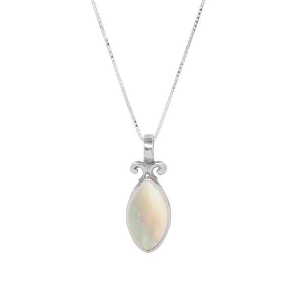 Silver Mother of Pearl Double Sided Pendant