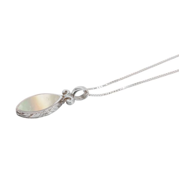 Silver Mother of Pearl Double Sided Pendant