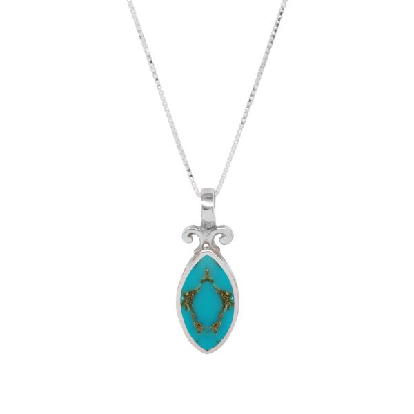 Silver Turquoise Double Sided Pendant