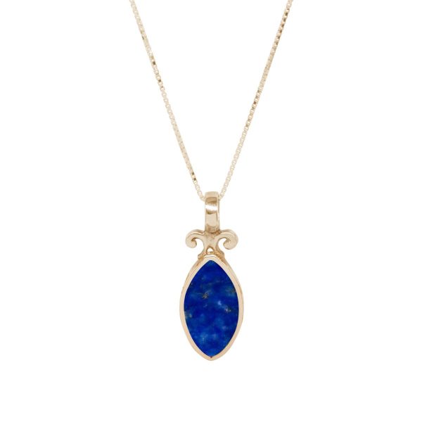 Yellow Gold Lapis Double Sided Pendant