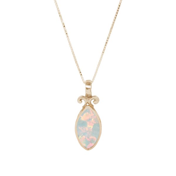 Yellow Gold Opalite Sun Ice Double Sided Pendant