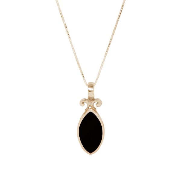 Yellow Gold Whitby Jet Double Sided Pendant