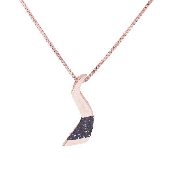 Rose Gold Blue Goldstone Pendant