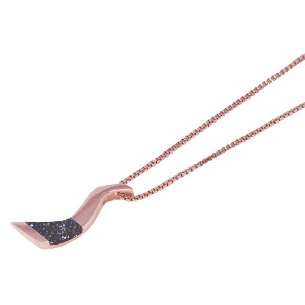 Rose Gold Blue Goldstone Pendant