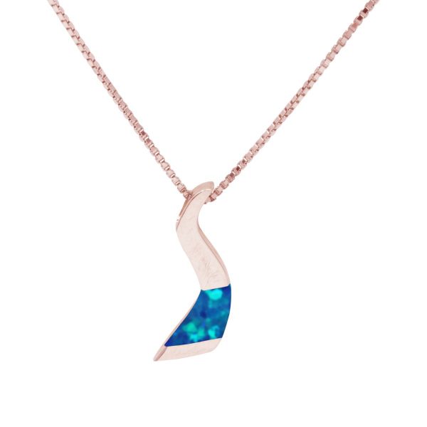 Rose Gold Opalite Cobalt Blue Pendant