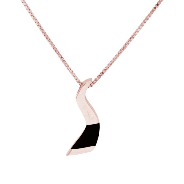 Rose Gold Whitby Jet Pendant