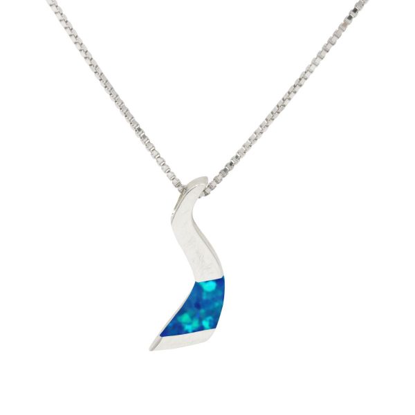 Silver Opalite Cobalt Blue Pendant