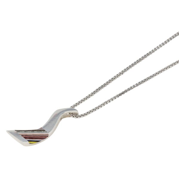 Silver Fordite Pendant