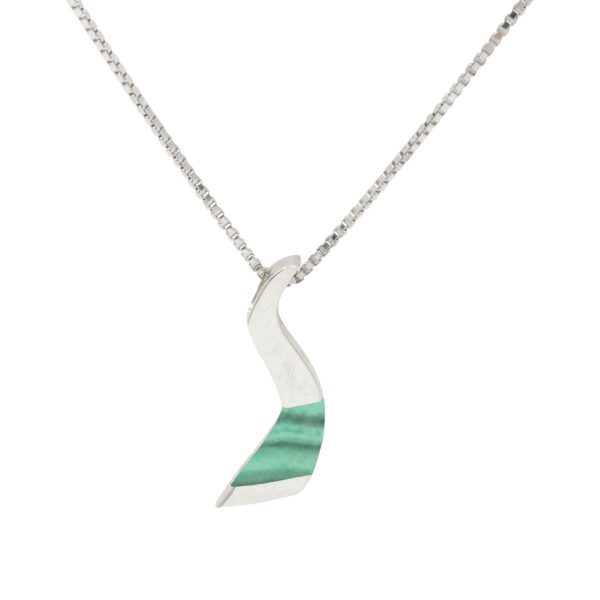 White Gold Malachite Pendant