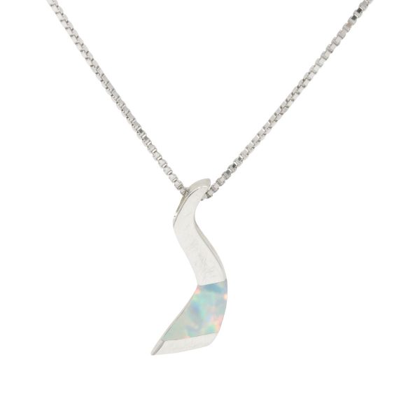 White Gold Opalite Sun Ice Pendant