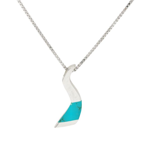 White Gold Turquoise Pendant