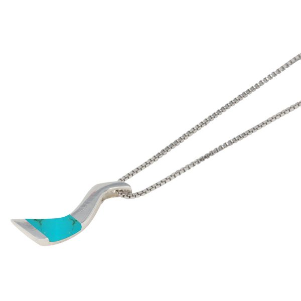 White Gold Turquoise Pendant