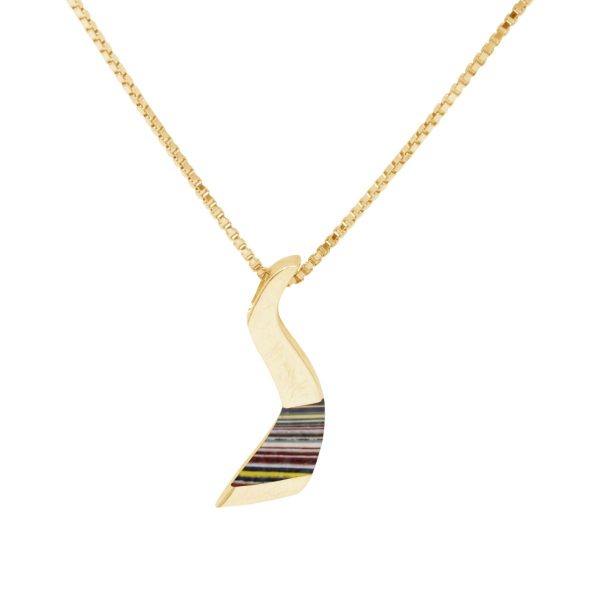 Yellow Gold Fordite Pendant