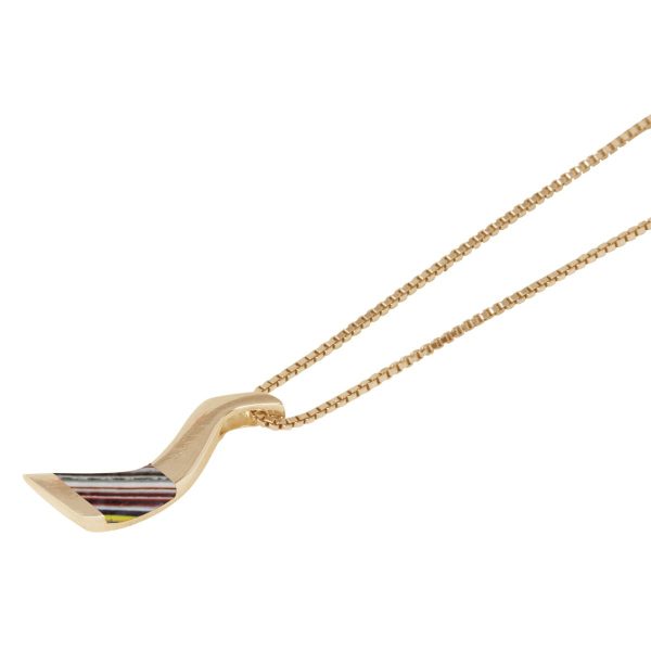 Yellow Gold Fordite Pendant