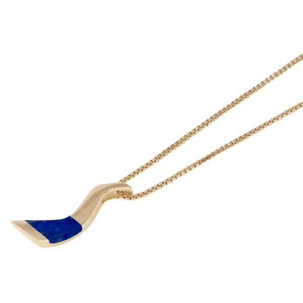 Yellow Gold Lapis Pendant