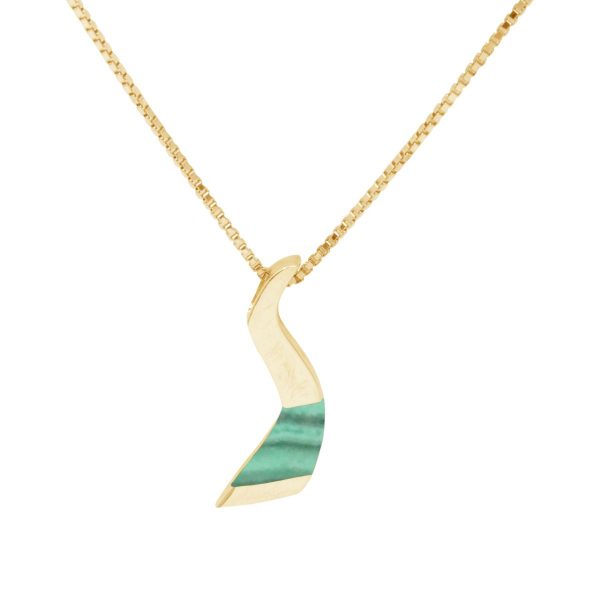 Yellow Gold Malachite Pendant