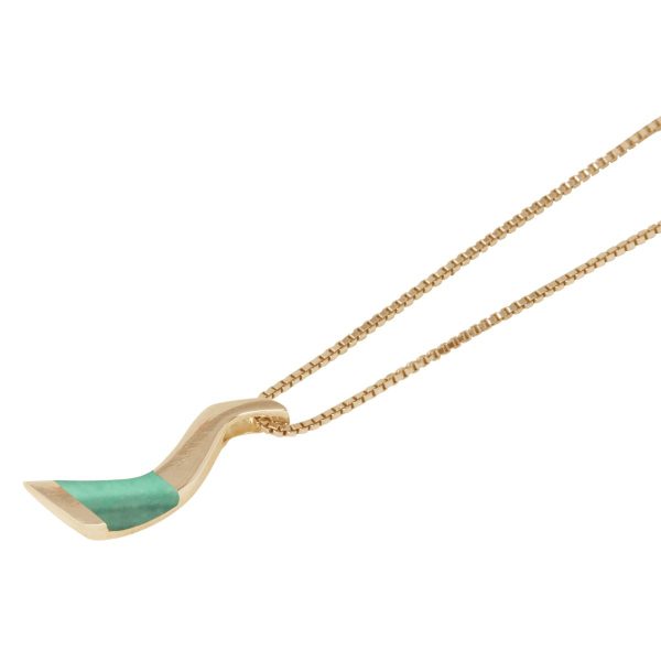 Yellow Gold Malachite Pendant